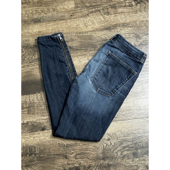 Current/Elliott The Cropped Legging‎ With Long Zip Women's 25 Bluebird Denim - Picture 1 of 9